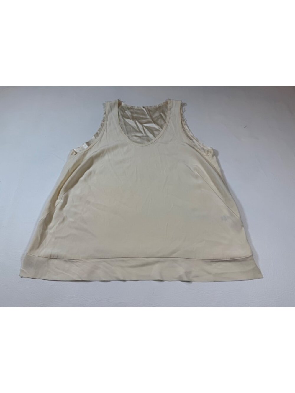 Aquarius Cocktail AQC Womens Beige Silk Tank Top Size 3 Made In USA (ii88)